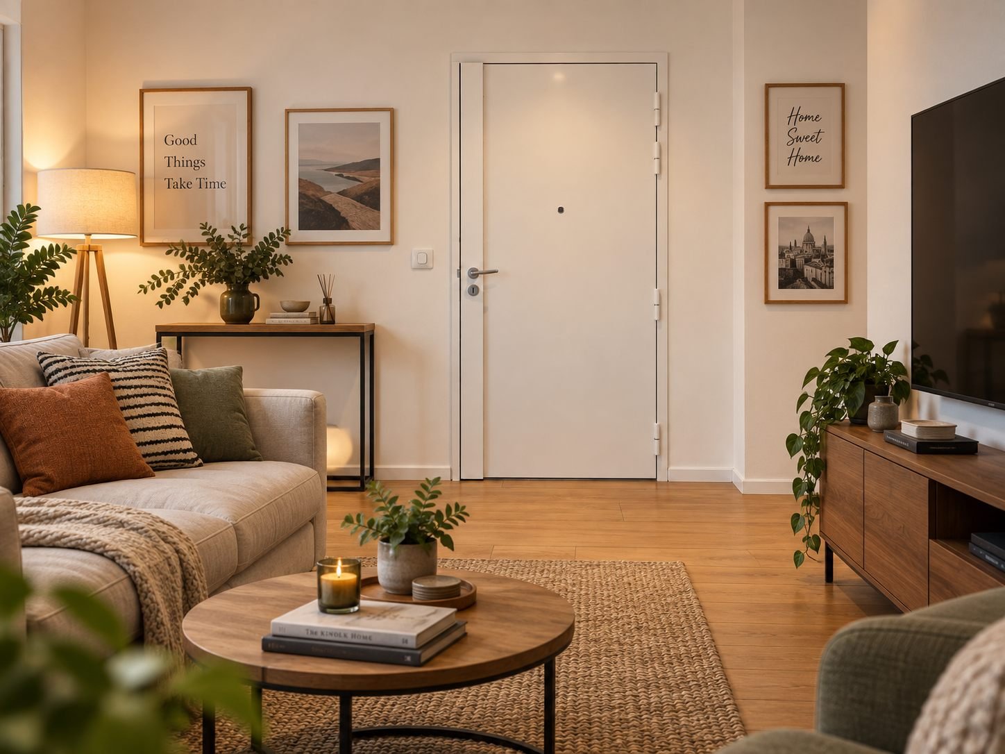 Porte d'entrée sécurisée dans un salon